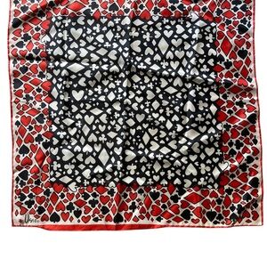 Black and Red Heart Pattern Scarf